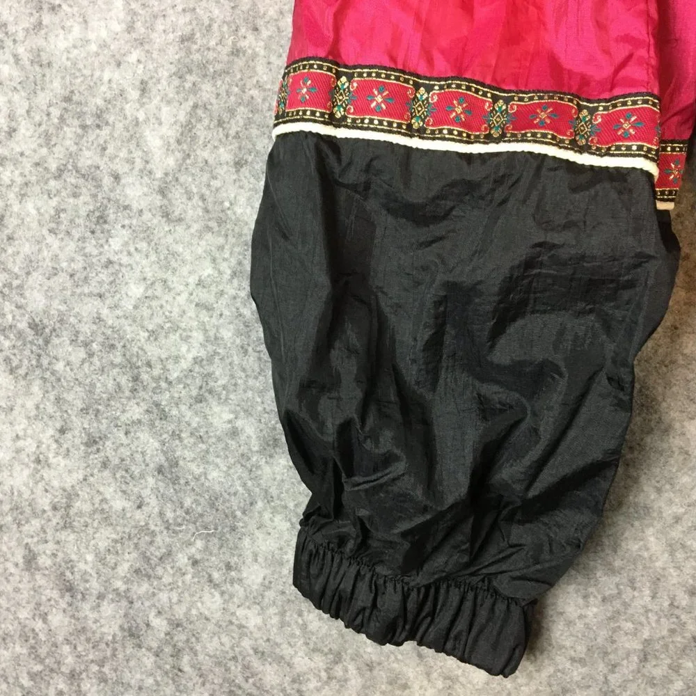 Vintage Windbreaker Jacket L Adult Colorblock 80s 90s Pink Black Nylon Lined